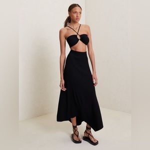 A.L.C. Jamie Black Knit Skirt Medium Asymmetrical
